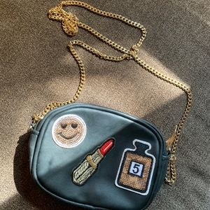 NWT Faux Leather Crossbody Purse with Patches